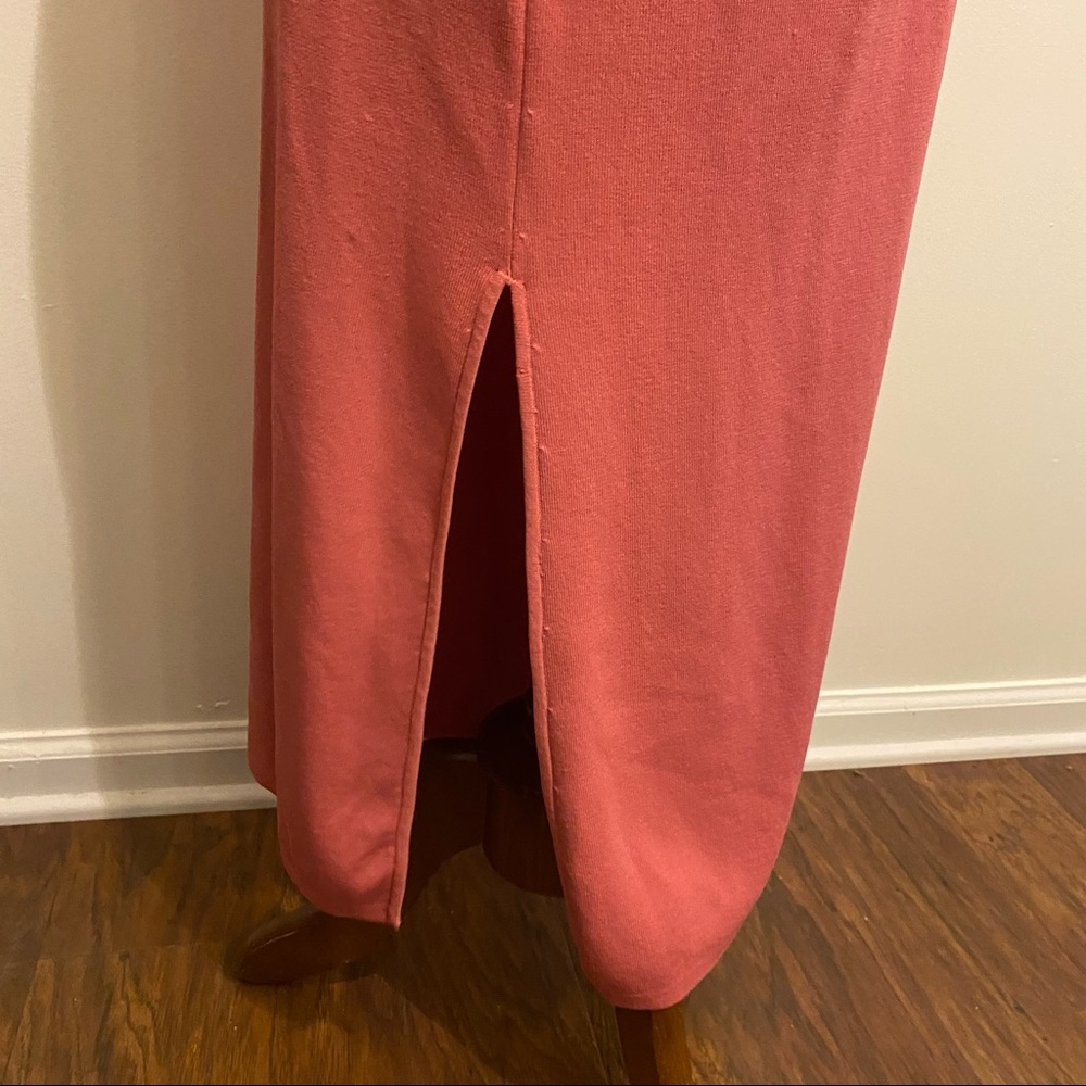 Vintage Peck & Peck muted pink long knit maxi skirt with slit M - Picture 7 of 15